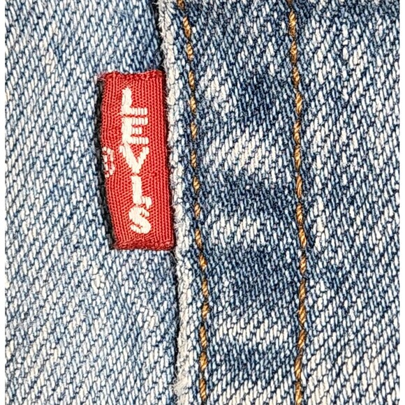Levi's Womens Wedgie Jeans 24/27 Big E Button-Fly Blue Cotton-Spandex Distressed - Picture 7 of 16